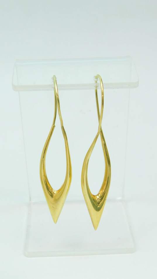 14K Yellow Gold Geometric Oblong Earrings 5.4g image number 3