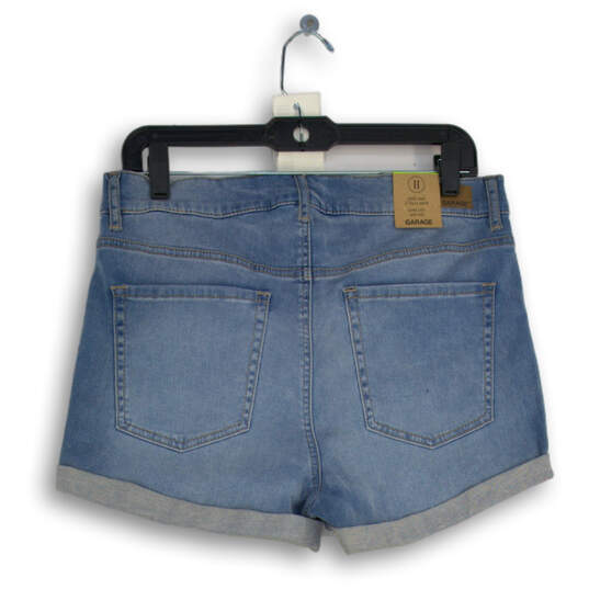 Womens Blue Denim High Rise 5-Pocket Design Cuffed Hem Mom Shorts Size 11 image number 2