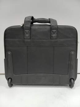 Wenger Swiss Gear Black Leather Rolling 2 Wheel Organizer Carry On Suitcase alternative image
