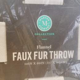 Martha Stewart Collection Faux Fur Throw Flannel 50x60Inches alternative image