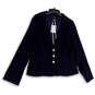 NWT Womens Blue Velvet Pockets Single Breasted Three Button Blazer Size 18 image number 1