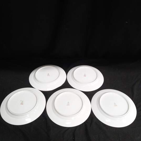 Bundle of 5 White w/ Gold Tone Trim Vintage Collector Plates image number 2