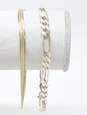 925 & 925 Vermeil Herringbone Twisted & Figaro Chain Bracelets 18.6g image number 3