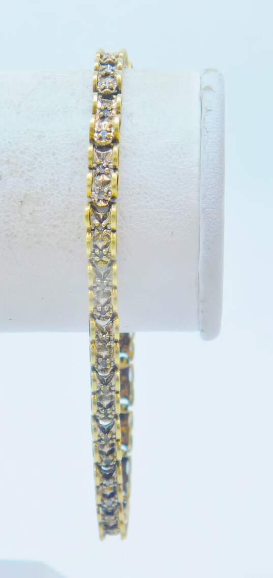 10K Yellow Gold 0.48 CTTW Diamond Tennis Bracelet 6.7g image number 3