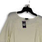 NWT Womens White Knitted Long Sleeve Round Neck Pullover Sweater Size XXL image number 4