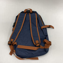 Mens Blue Adjustable Strap Laptop Sleeve Multi Pockets Zipper Backpack alternative image