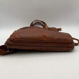 Fossil Womens Brown Leather Adjustable Strap Zipper Crossbody Bag Purse