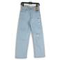 NWT Womens Light Blue Denim Distressed Ribcage Straight Ankle Jeans Size 26x27 image number 1