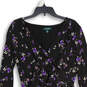 Womens Black Floral Surplice Neck Knee Length Pullover Sheath Dress Size 12 image number 3