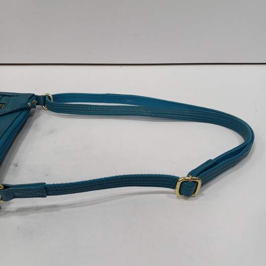 Roma Teal Leather Crossbody Purse image number 4
