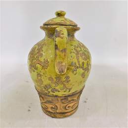 Uttermost Gian Distressed Green Crackled Container Pottery Jar w/ Lid alternative image