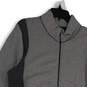 Womens Gray White Striped Mock Neck Long Sleeve Full-Zip Jacket Size 2XL image number 3