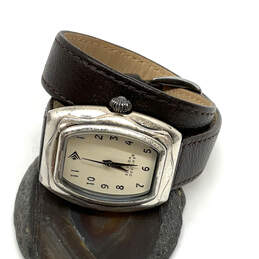 Designer Silpada Silver-Tone Adjustable Leather Strap Analog Wristwatch