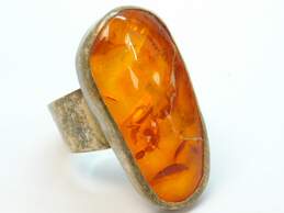 Artisan 925 Modernist Amber Long Oval Chunky Ring alternative image