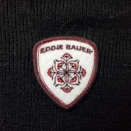 Eddie Bauer Merino Wool Pullover Black/White Sweater Women's Large image number 4