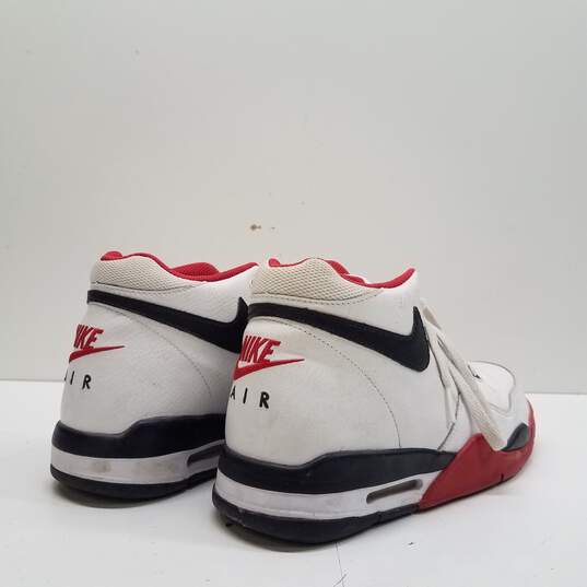 Nike Flight Legacy White Red Athletic Shoes Men's Size 8 image number 4