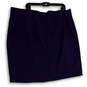 Womens Blue Flat Front Back Zip Regular Fit Classic Mini Skirt Size 22 image number 2