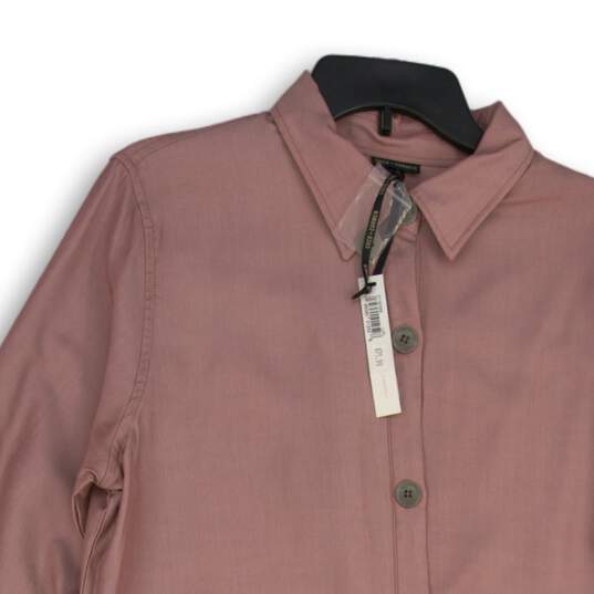 NWT Coco+Carmen Womens Pink Spread Collar Button-Up Shirt Size L/XL image number 3