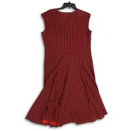Land's End Womens Red Geometric Sleeveless Fit & Flare Dress Size 14-16 alternative image
