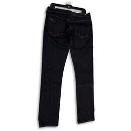 NWT Womens Blue Denim Dark Wash Pockets Stretch Straight Leg Jeans Size 31 alternative image