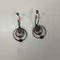 Designer Pandora 925 ALE Sterling Silver Amethyst Double Hoop Earrings image number 2