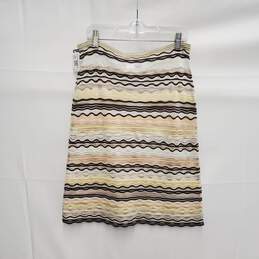 Missoni Waves Crochet Fine Knit Striped Blouse Size 14