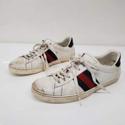 Gucci Men's Ace White Leather Trainers Size 11 AUTHENTICATED