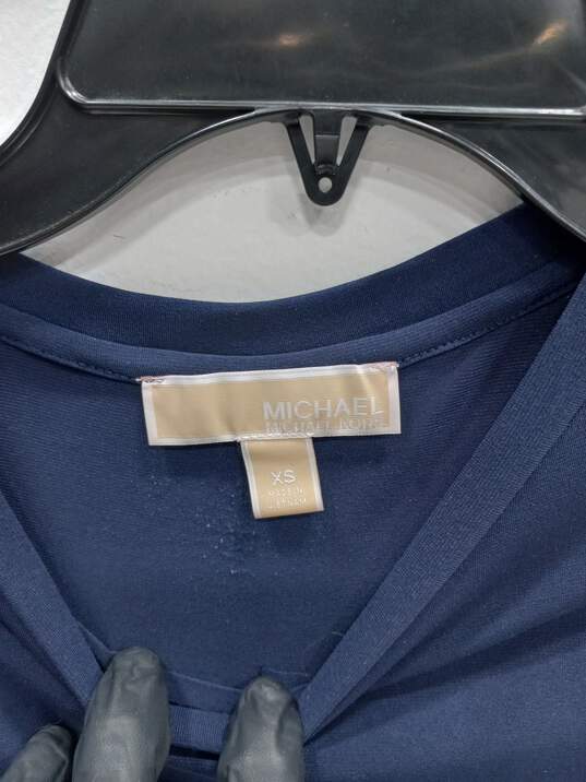 Michael Kors Blue Shirt Dress Women's Size XS image number 2
