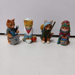 4PC Bundle of Bradford Exchange Purr-Fect Christmas Pageant Cat Figurines alternative image
