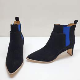 Bill Blass Women's Block Heel Ankle Boots Black/Blue Size 7 alternative image