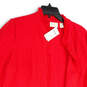NWT Womens Red Long Sleeve Cut Out Pocket Open Front Cardigan Sweater Sz 3 image number 3