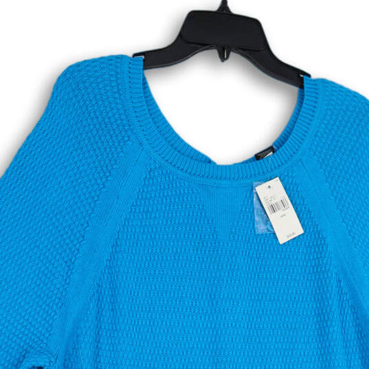 NWT Womens Blue 3/4 Sleeve Hi-Low Hem Knit Henley Sweater Size 18/20 image number 4