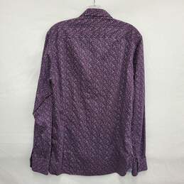 Ted Baker MN's Purple Printed Long Sleeve Button Shirt. Size 4 alternative image