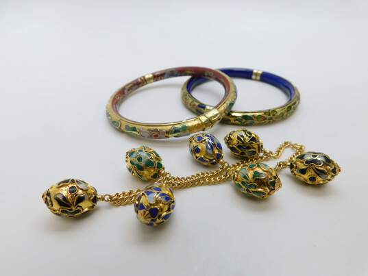 VNTG & Mod Multi Color Enamel Cloisonné Jewelry image number 1