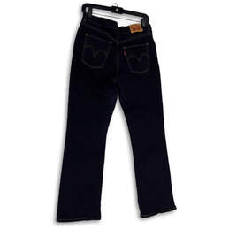 Womens Blue Denim Dark Wash Pockets Stretch Straight Leg Jeans Size 30 alternative image