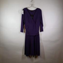 NWT Womens Surplice Neck 3/4 Sleeve Fit & Flare Dress Size 12