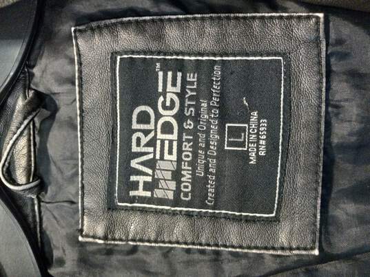 Hard Edge Men's Gray Leather Jacket Size L image number 2