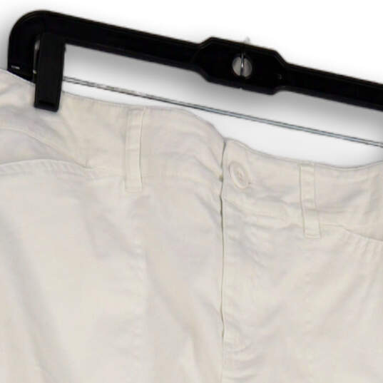 Womens White Regular Fit Flat Front Pockets Short Mini Skirt Size 4 image number 4