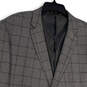 Mens Gray Check Notch Lapel Single Breasted Two Button Blazer Size 56L image number 3