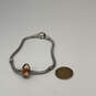Designer Pandora S925 ALE Sterling Silver Snake Chain Orange Charm Bracelet image number 2