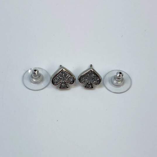 Designer Kate Spade New York Silver-Tone Everyday Glitter Enamel Stud Earrings image number 3