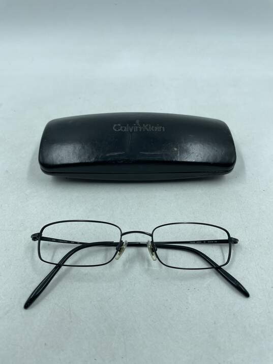 Calvin Klein Black Slim Rectangle Eyeglasses image number 1
