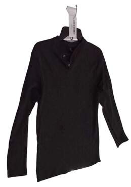 Mens Black Long Sleeve Henley Neck Pullover Sweater Size Large alternative image