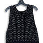 Womens Black White Dotted Knit Round Neck Sleeveless Skater Dress Size 3 image number 4