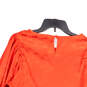 NWT Womens Red Round Neck Balloon Sleeve Pullover Blouse Top Size Medium image number 4