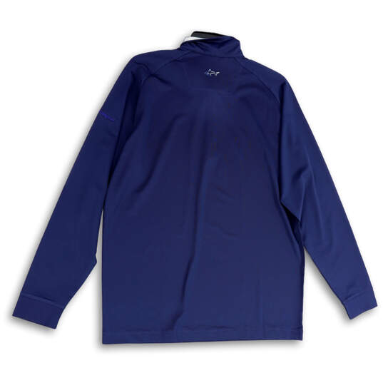 NWT Mens Blue 1/4 Zip Long Sleeve Pullover Sweatshirt Size Medium image number 2