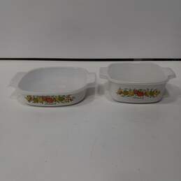 Bundle of 2 Vintage Corning Ware Spice of Life 'L'Echalote' Casserole Dishes