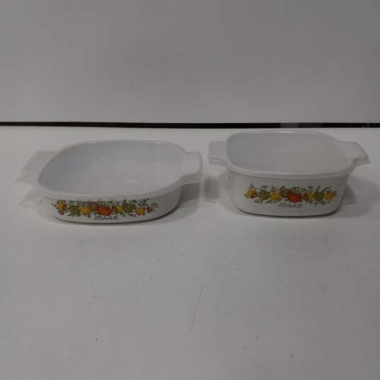 Bundle of 2 Vintage Corning Ware Spice of Life 'L'Echalote' Casserole Dishes image number 1