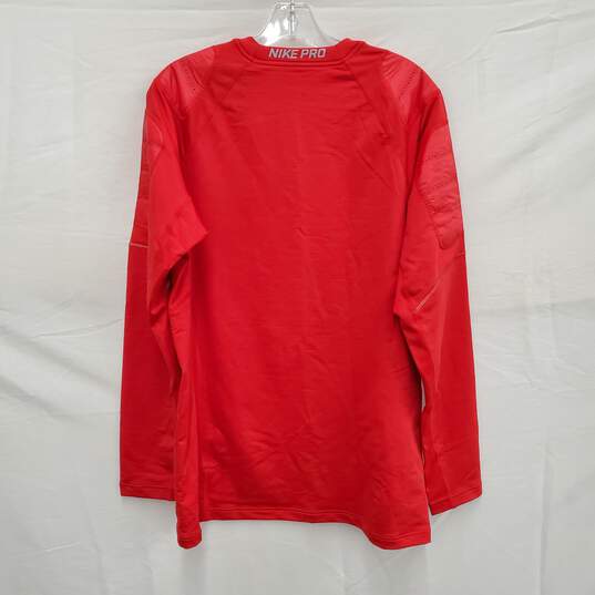 NWT Nike MN's Pro Hyper-warm Compression Padded Red Pullover Size L image number 2