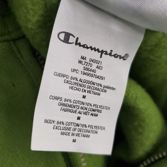 Champion Reverse Weave Green 1/4 Zip Pullover Men's Size M image number 3